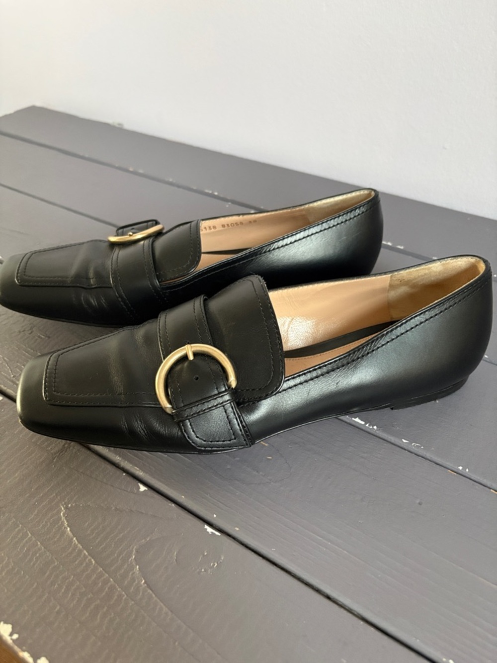 Gianvito Rossi Women’s Black Leather Buckle Loafers - Picture 2 of 7
